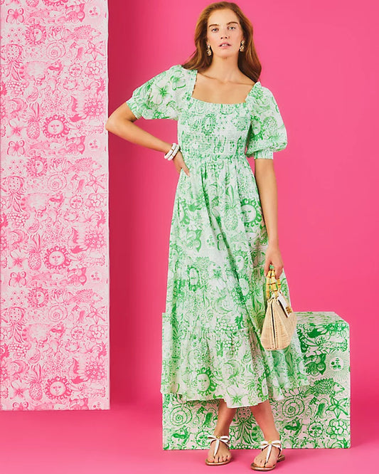 Hadly Short Sleeve Smocke Putting Green Fleur De Lilly