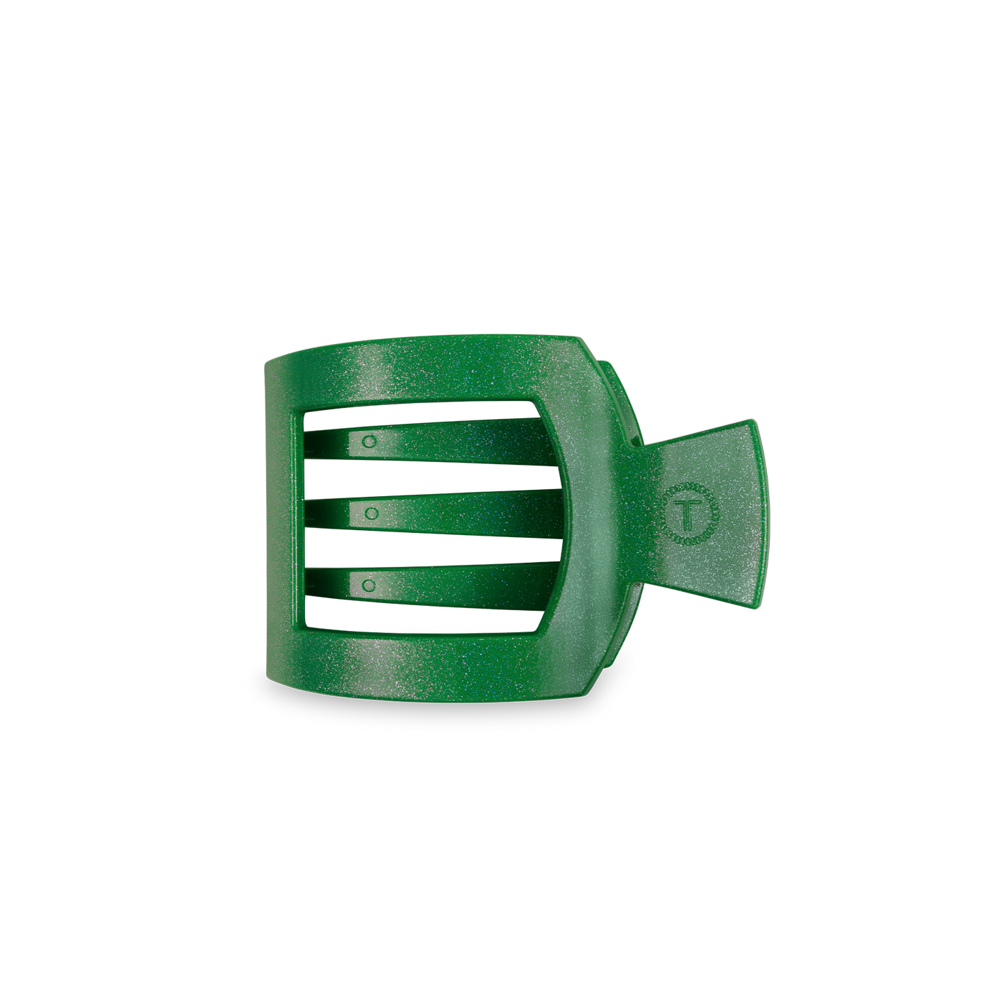 TELETIES - Square Flat Hair Clip | Small | Shamrock Shimmer