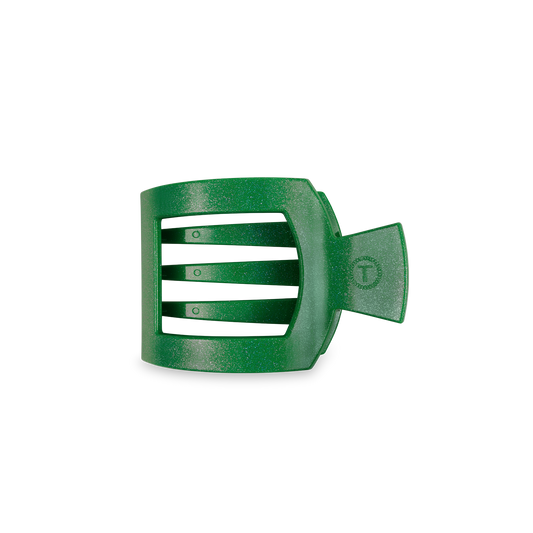 TELETIES - Square Flat Hair Clip | Small | Shamrock Shimmer