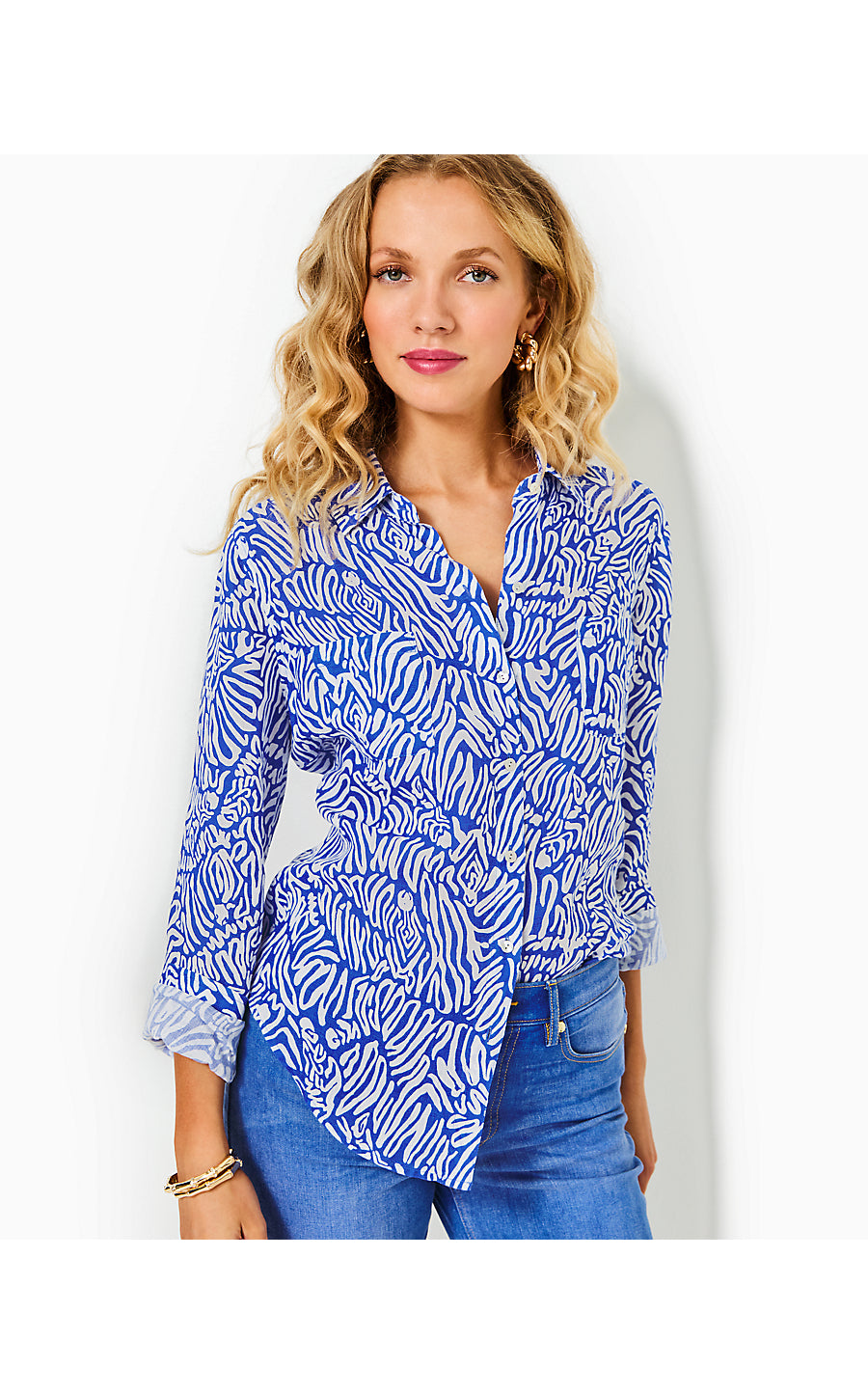 SEA VIEW BUTTON DOWN - MARTINIQUE BLUE - ZEE BEBE