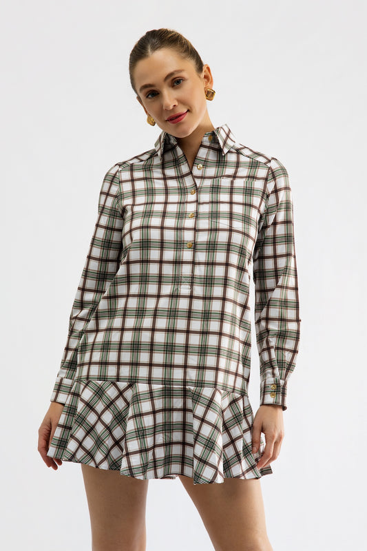 CHERRY DRESS - OAK PLAID