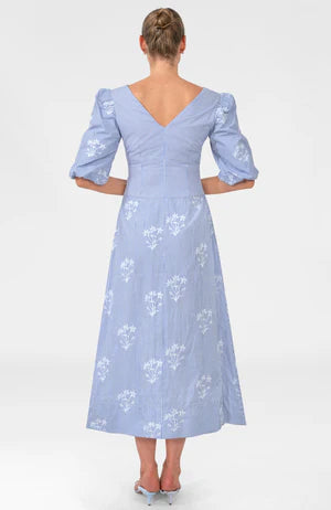 Twister Long Dress - Stripe Periwinkle