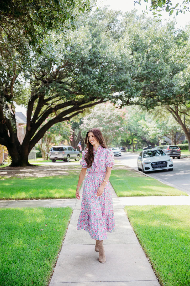 PARIS FLORAL TIER MAXI DRESS