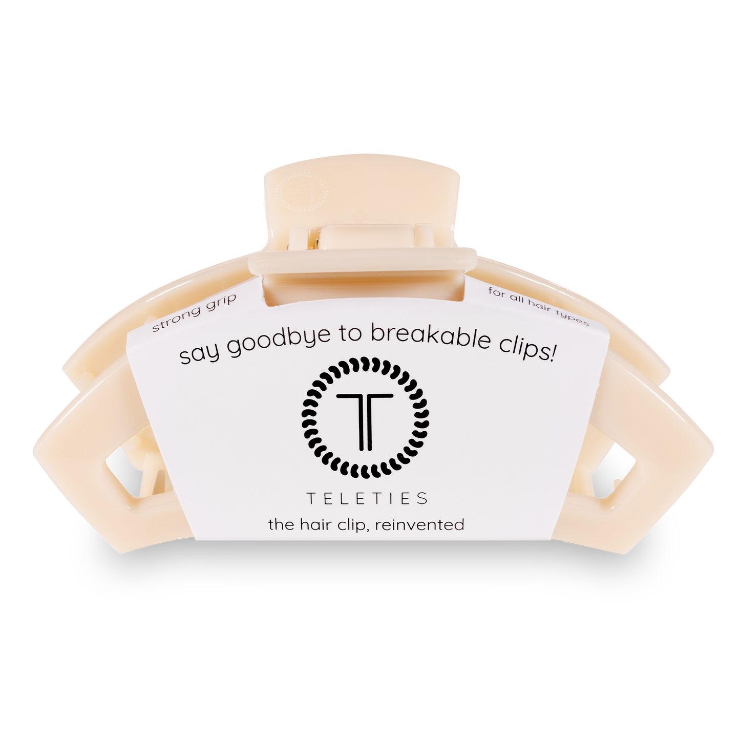 TELETIES - Open Hair Clip | Large | Almond Beige