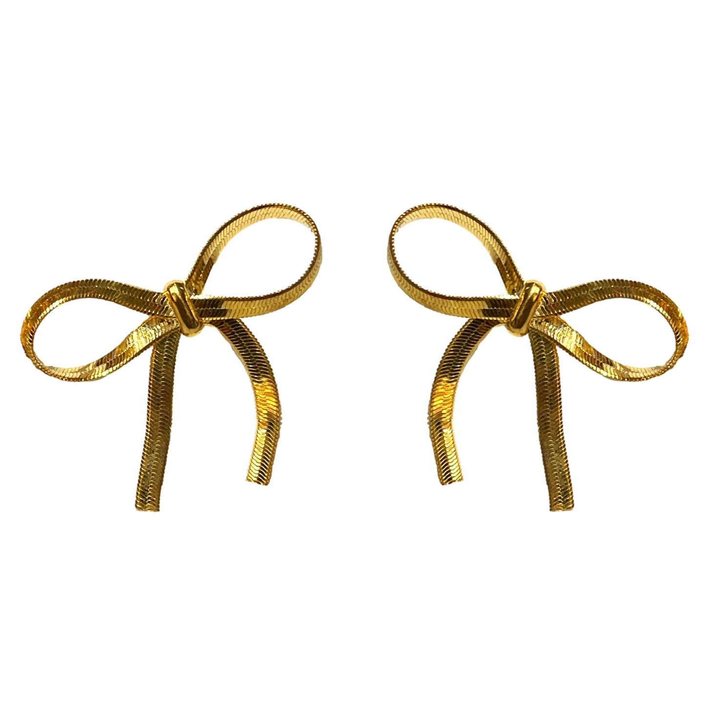 St Armands Designs of Sarasota - Mini Gold Duster Bow Holiday Earrings