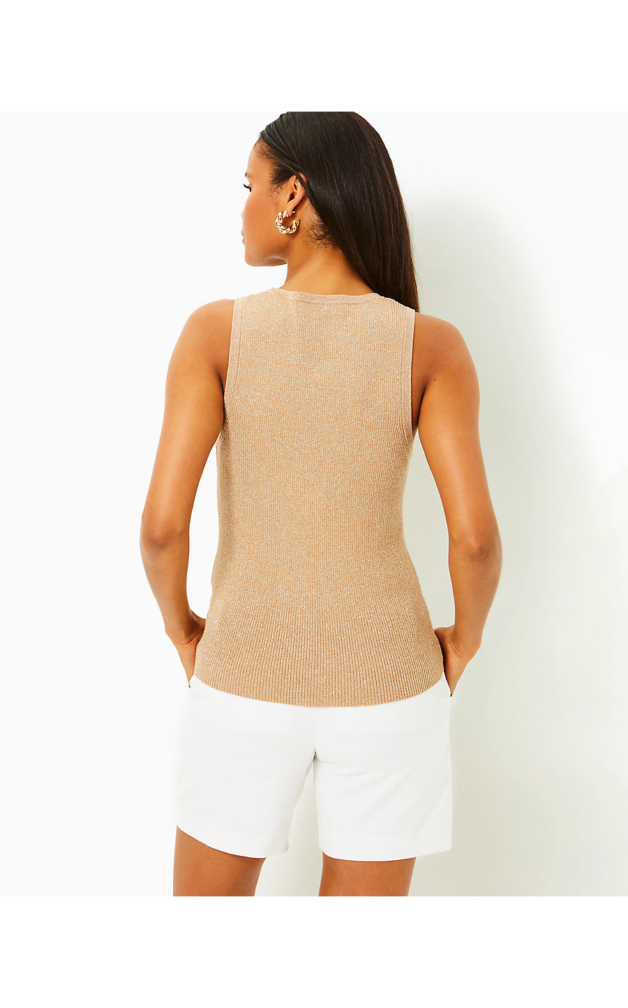 ESLI SWEATER TANK - SAND BAR METALLIC