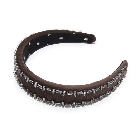 ALICE CRYSTAL EDGE HEADBAND- CHARCOAL