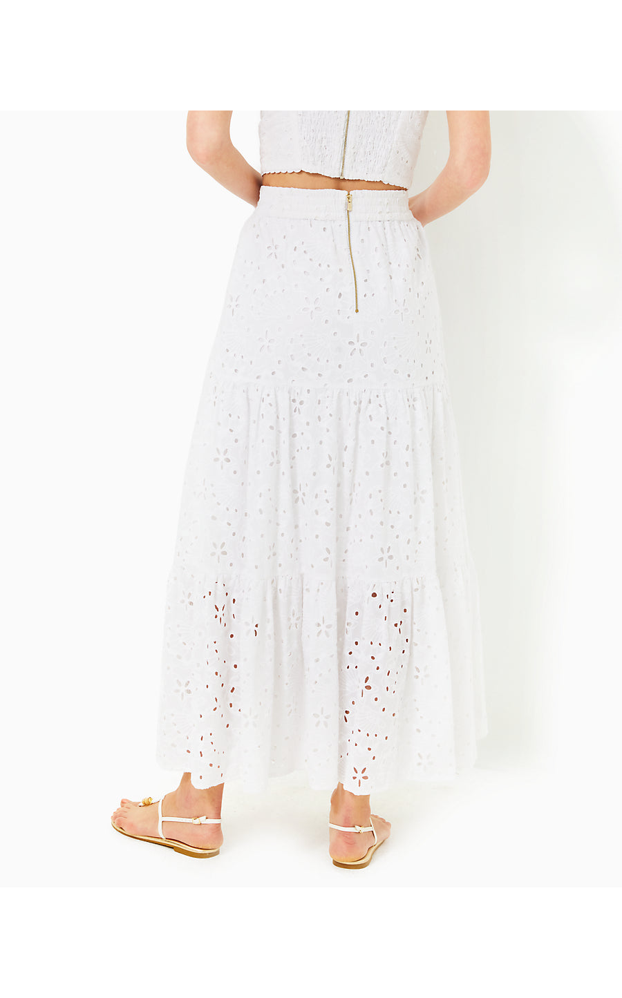 WINSLOW EYELET MAXI SKIRT - RESORT WHITE - SEALIFE EYELET