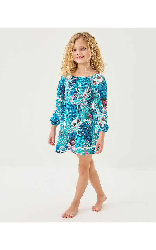 MINI JILLY LONG SLEEVED D - BREEZY AQUA - BEST FRONDS FOREVER