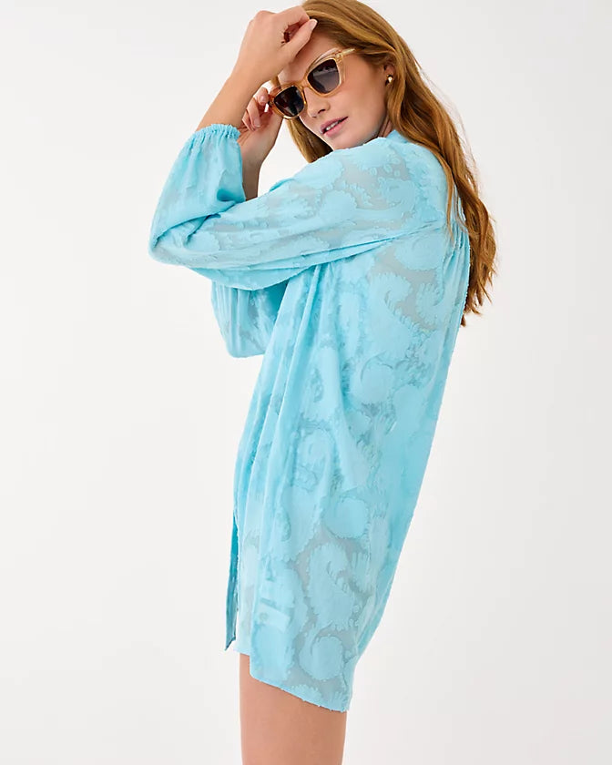 SADIRA CLIP COVERUP - BELLEVUE BLUE - TANGERINE DREAM POLY CLIP