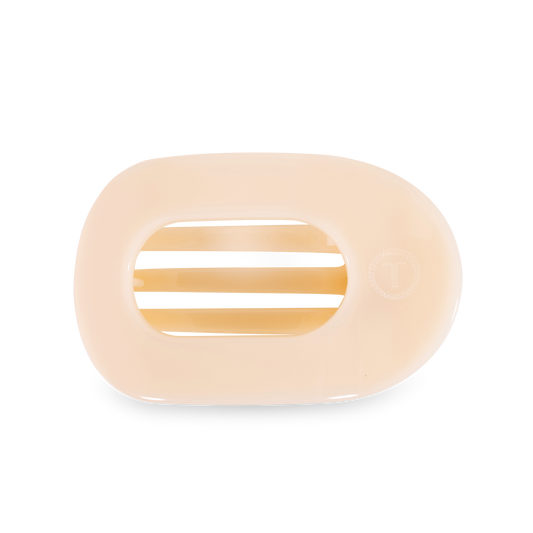 TELETIES - Round Flat Hair Clip | Medium | Almond Beige
