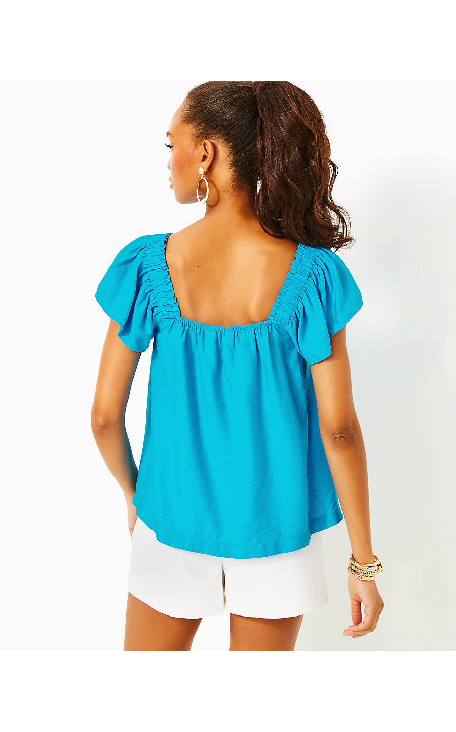 CARALISA SHORT SLEEVE TOP - TANGIER TEAL