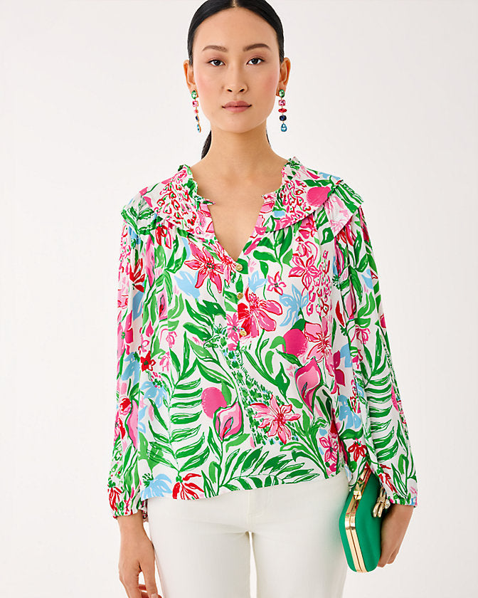 JAPHIA LONG SLEEVE TOP - MULTI - GLOWING GARDENS
