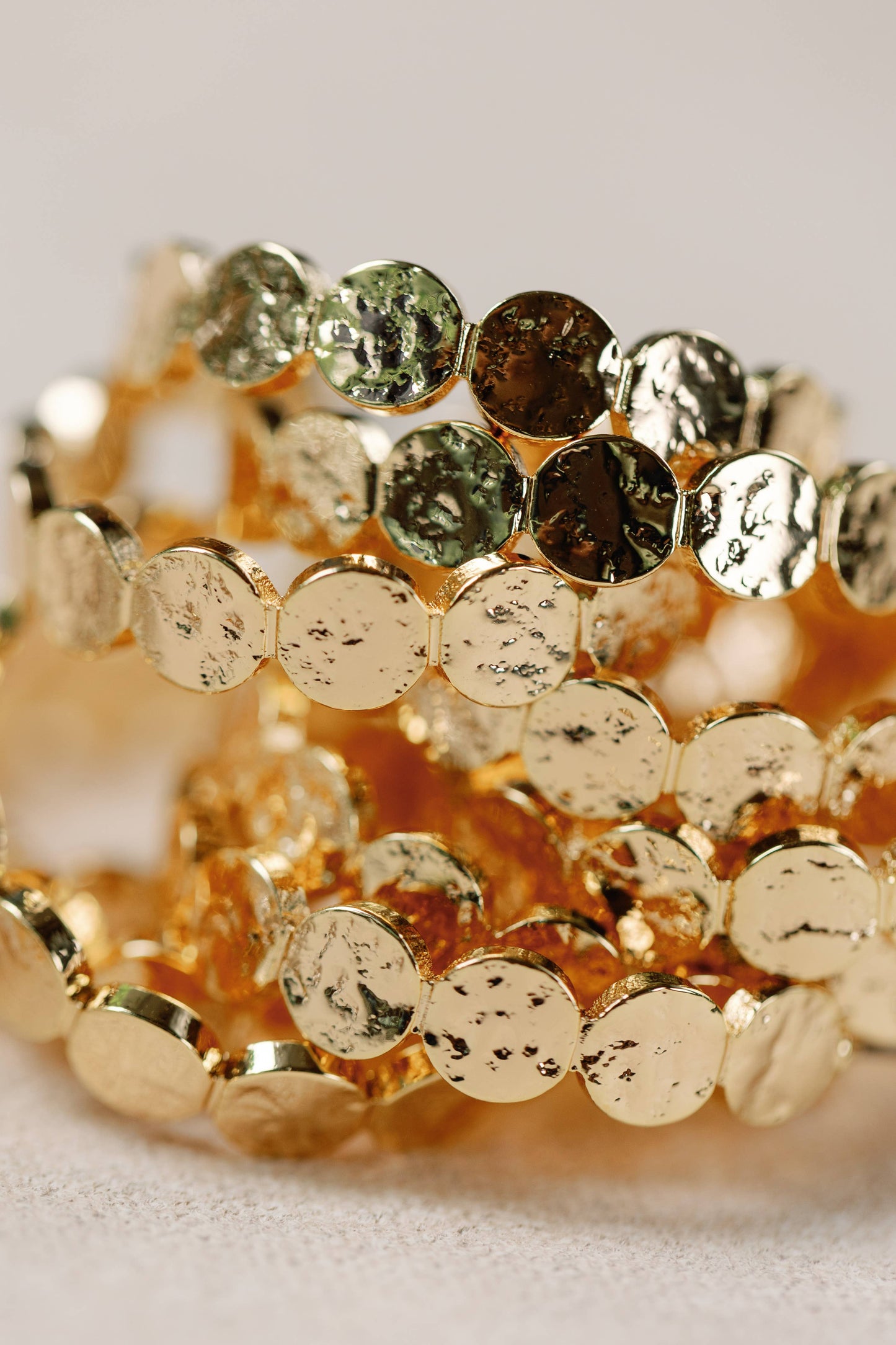 St Armands Designs of Sarasota - 1 Inch Hammered Gold Scalloped Hoop Earrings