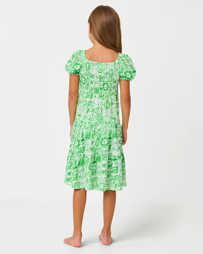 Mini Jilly Sleeved Midi Dress Putting Green Lil Fleur De Lilly