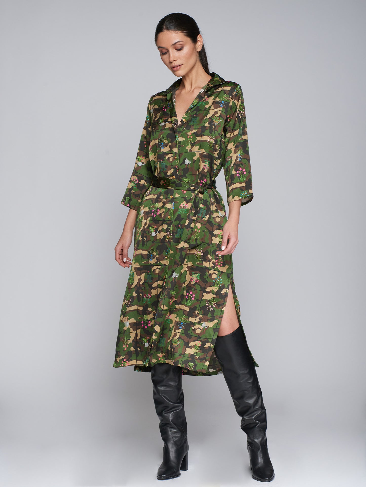 NELA DRESS- CAMO FLORAL