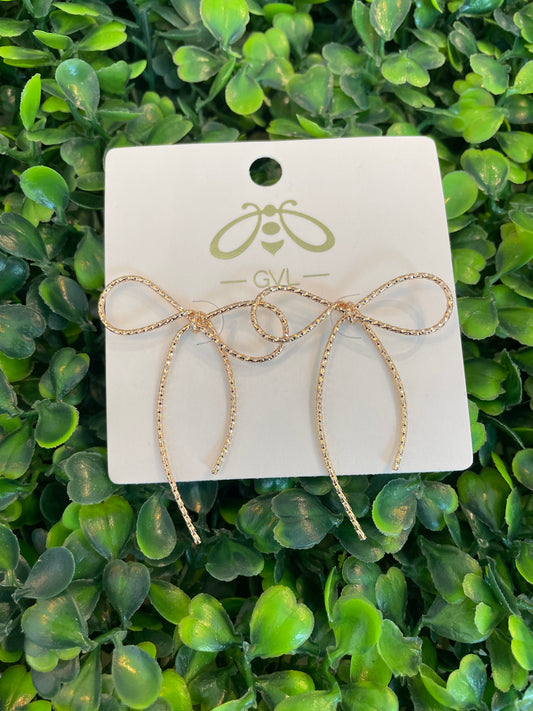 WIRE BOW EARRINGS - GOLD