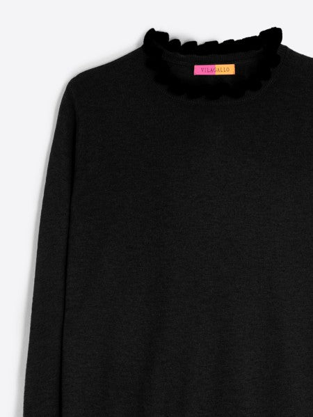 KNITWEAR JERSEY VOLANTES BLACK