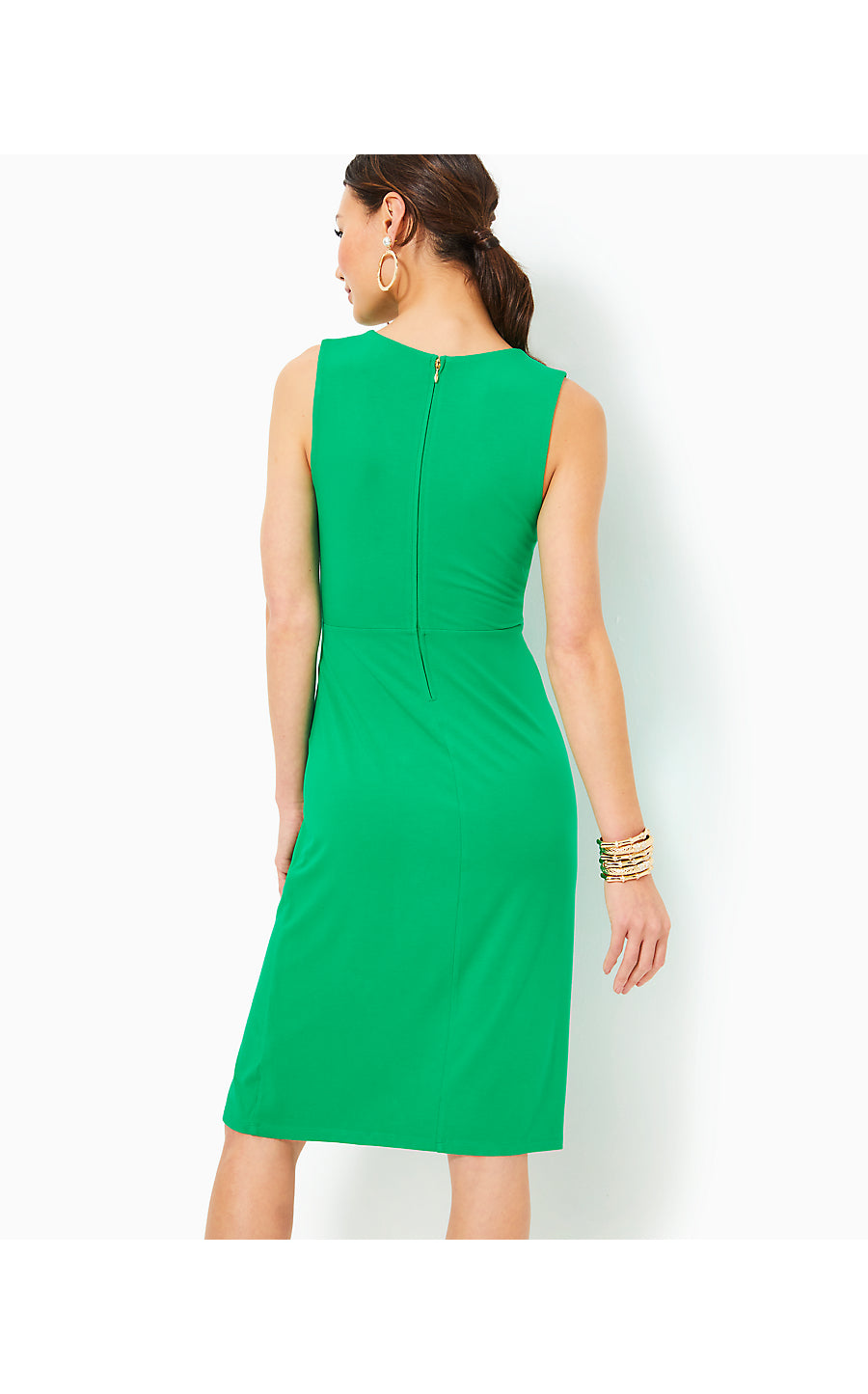 ODELLA V-NECK MIDI DRESS - BRAZILIAN GREEN