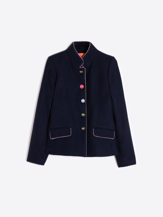 NAVY JACKET WITH BEE BUTTONS/JACKET DORI LANA MARINO