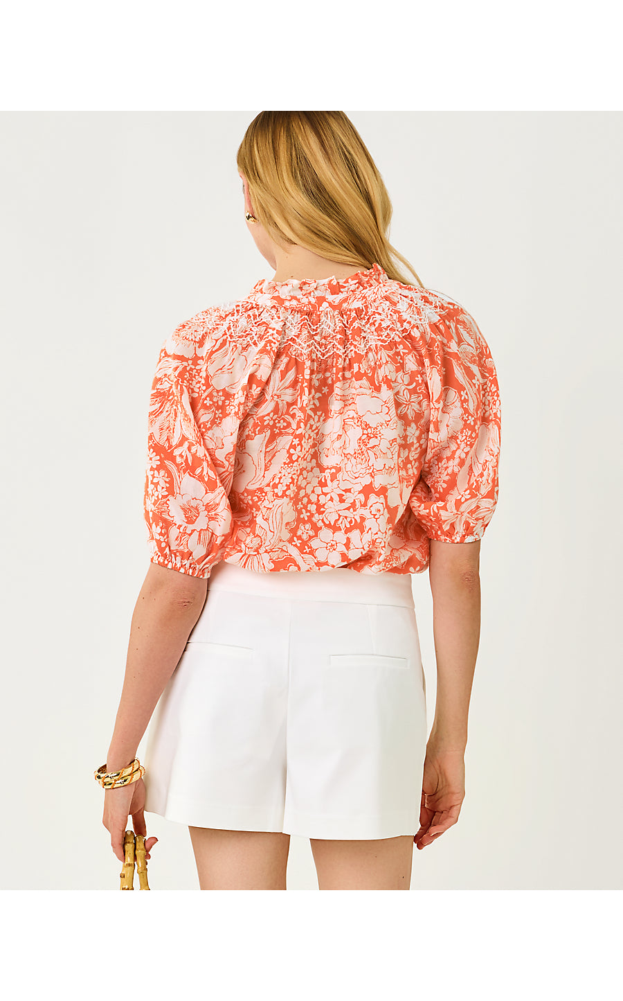 LOURDES SHORT SLEEVE TOP - SUNSET ORANGE - BUDDING ROMANCE