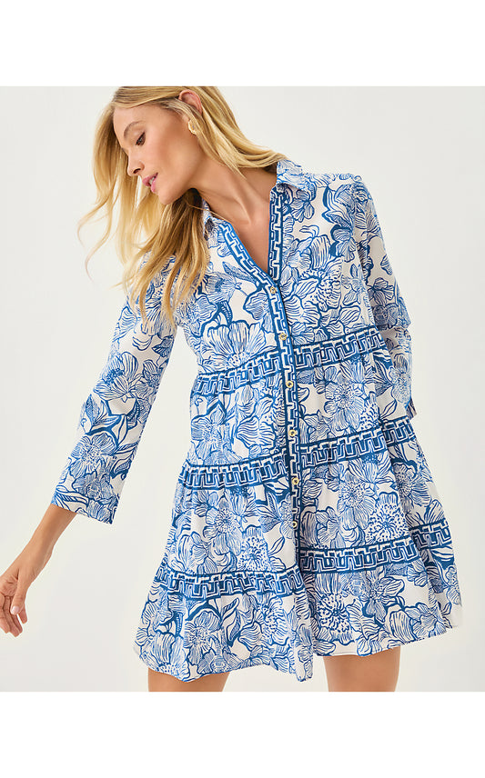 ANGIE DRESS - COCONUT - UNFORGETTABLE ENGINEERED WOVEN DRESS