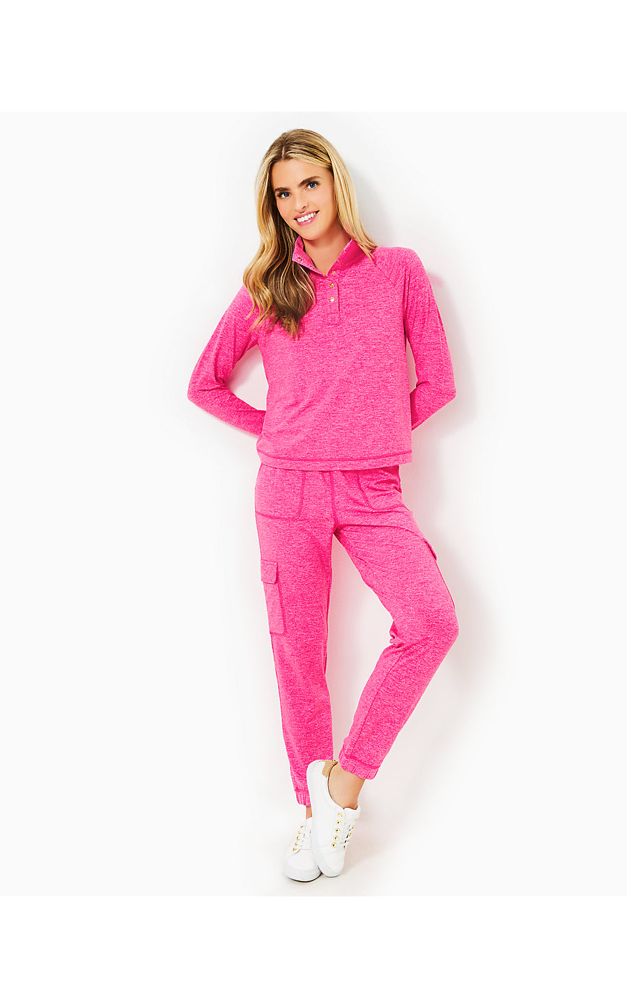 EVA UPF 50+ PANT - HEATHERED PASSION FRUIT PINK