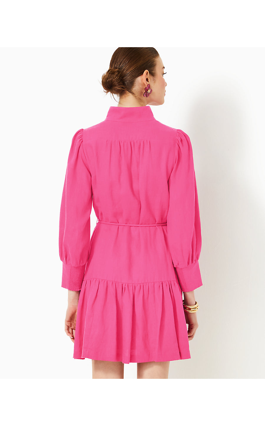 DRENA LINEN DRESS - PASSION FRUIT PINK