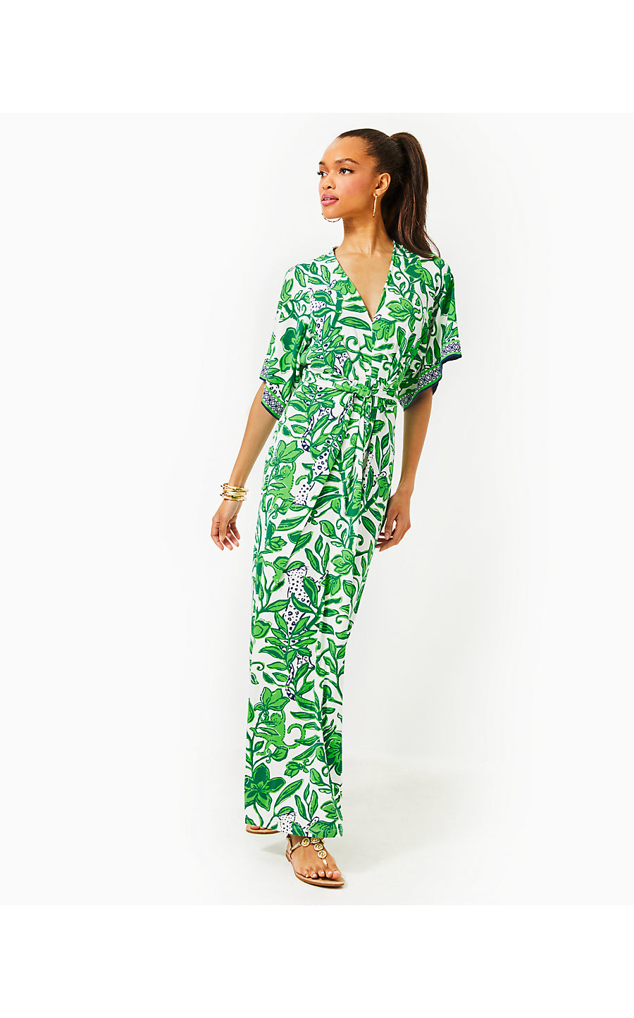 WISTERIA ELBOW SLEEVE V - N - FIDDLE LEAF GREEN - ESCAPE PLAN ENGINEERED KNIT DRESS