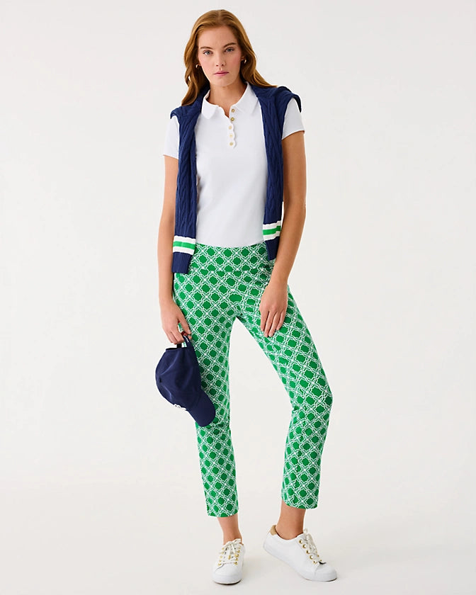 CORSO KICK FLARE PANT UPF - BAMBOO GREEN - BOO GREEN OPEN BUTTERFLY PATTERN