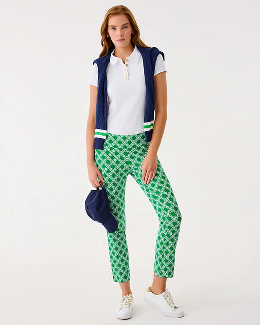 CORSO KICK FLARE PANT UPF - BAMBOO GREEN - BOO GREEN OPEN BUTTERFLY PATTERN