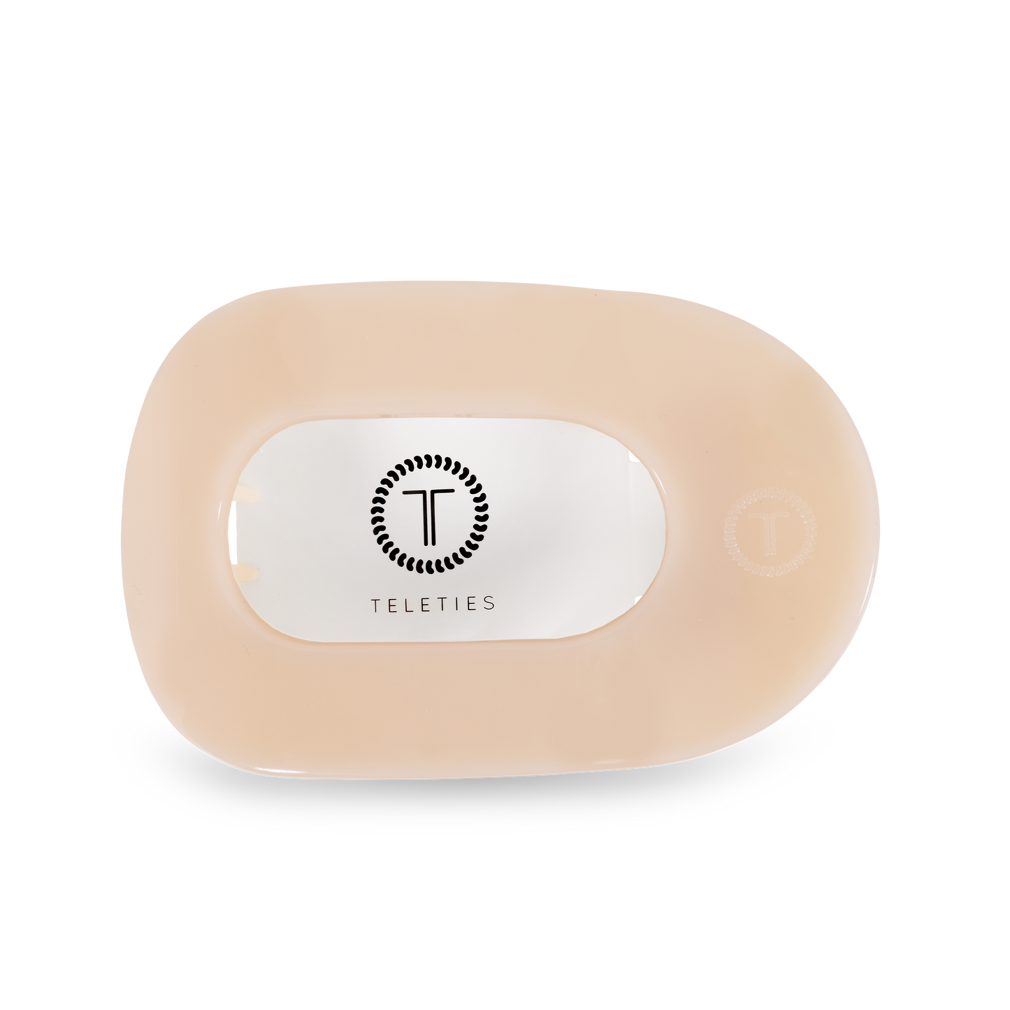 TELETIES - Round Flat Hair Clip | Large | Almond Beige