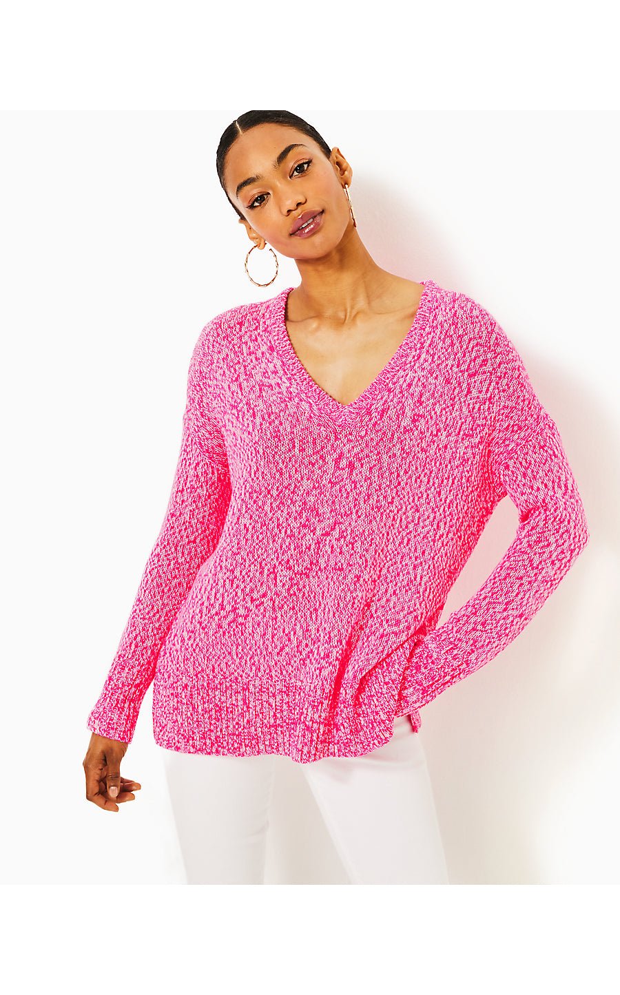 BEDFORD SWEATER - PASSION FRUIT PINK MARL