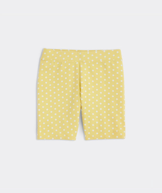 Girls' Everyday Bike Shorts - Dot Lemon White