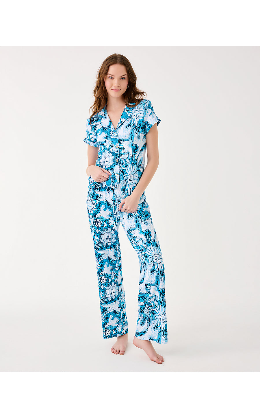 PJ KNIT PANT - BELLEVUE BLUE - LILLY GULLS