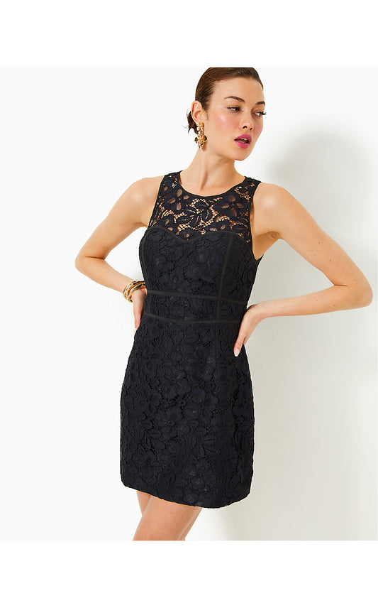 JULI LACE ROMPER - NOIR - FLORA CORDED LACE