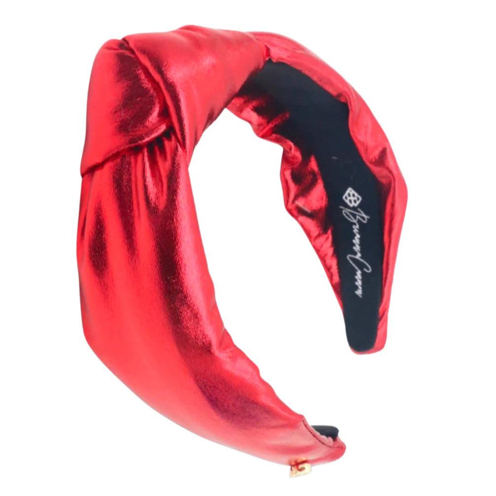 Red Puff Metallic Knotted Headband