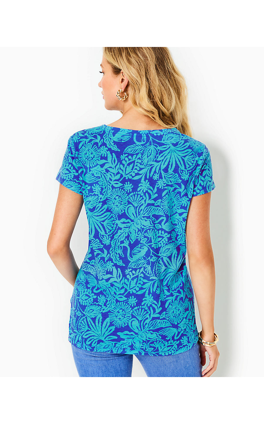 MEREDITH TEE - MARTINIQUE BLUE - JUNGLE OASIS