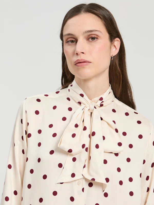 Polka Dot Shirt - Cream and Red
