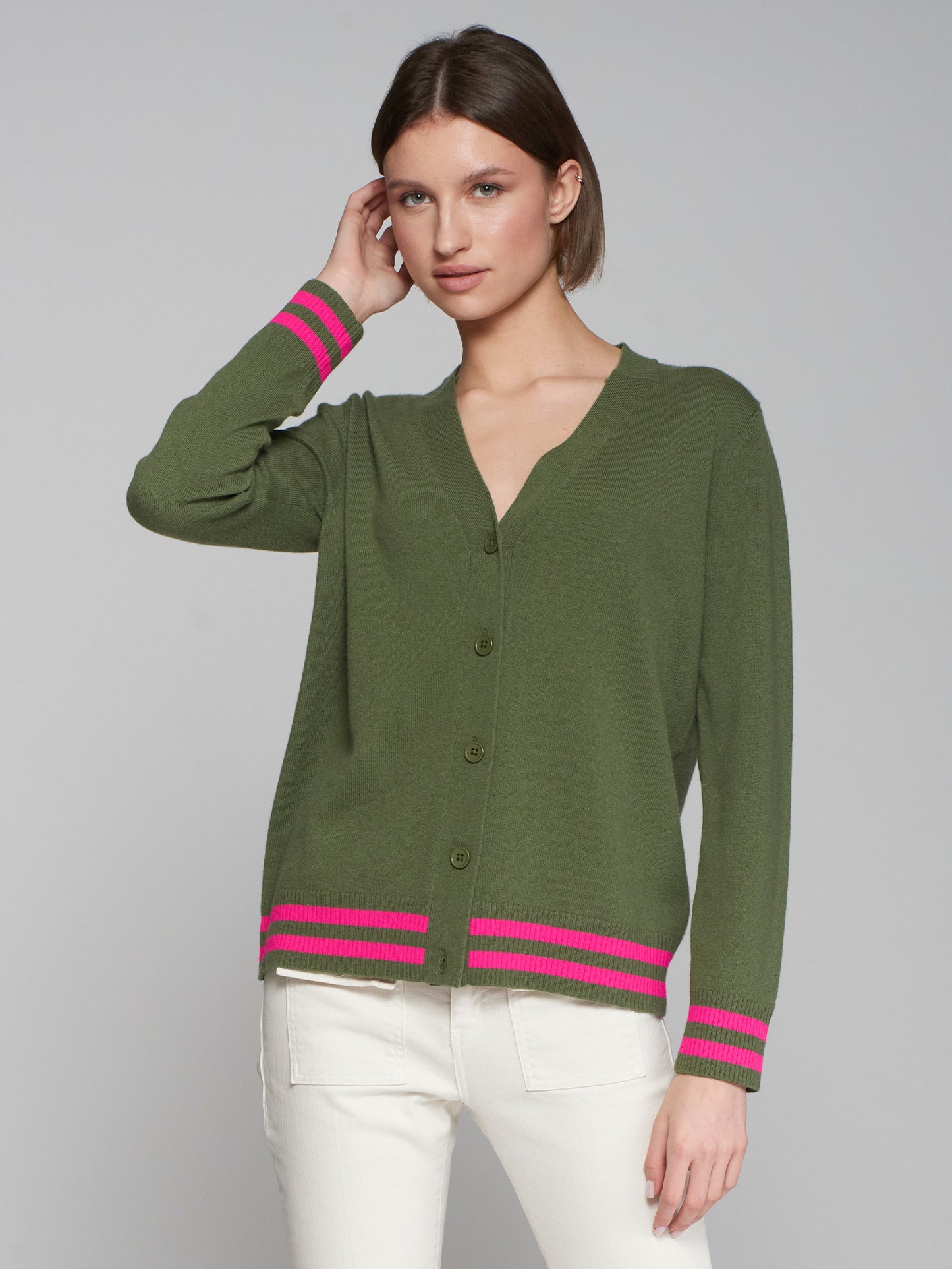 PUNTO CARDIGAN TIGER GREEN&PINK TIGER