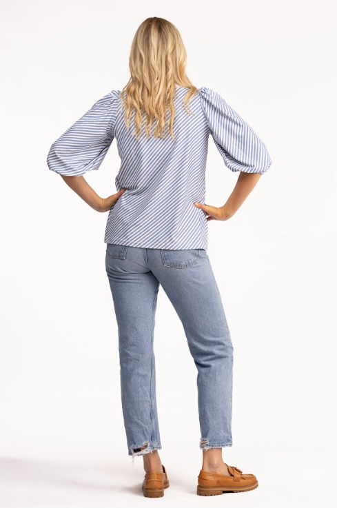 ELIZA TOP - CHAMBRAY STRIPE