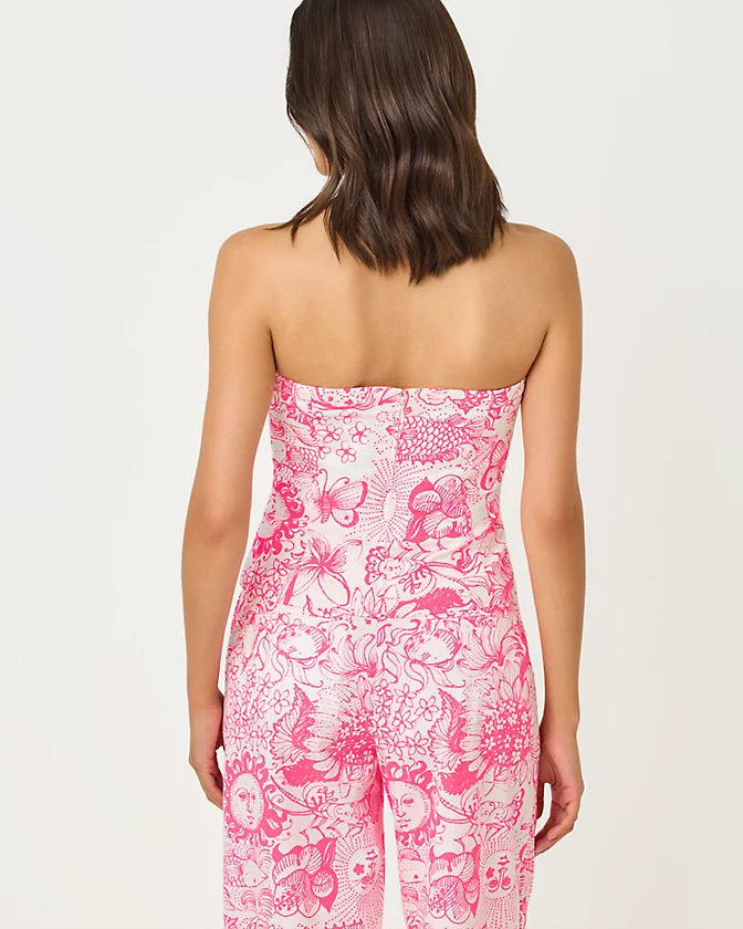 Parni Strapless Cropped Top Cherry Blossom Pink Fleur De Lilly
