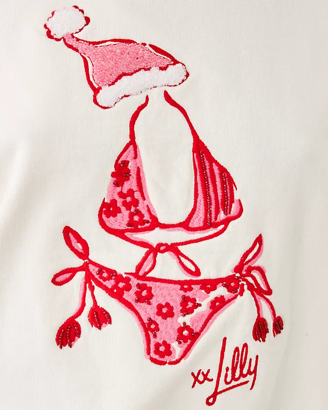 BALLAD LONG SLEEVE SWEATS - COCONUT - FESTIVE FROCKS EMBELLISHMENT