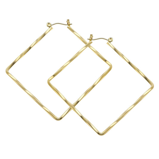 Square Gold Plated Hoop Earrings