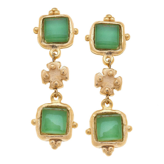 Charlotte Deux Tier Earrings - Lime