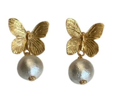 BUTTERFLY STUD - PEARL