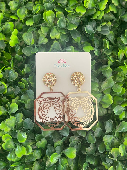 Tiger Filigree Earrings - GOLD