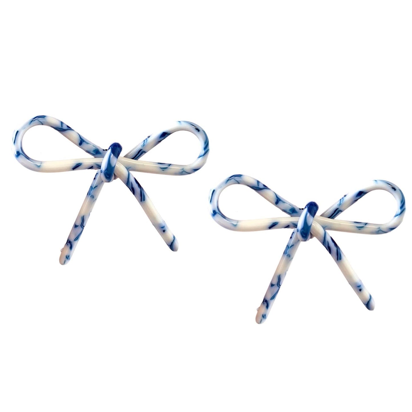 Tortoise Bows - Blue and White