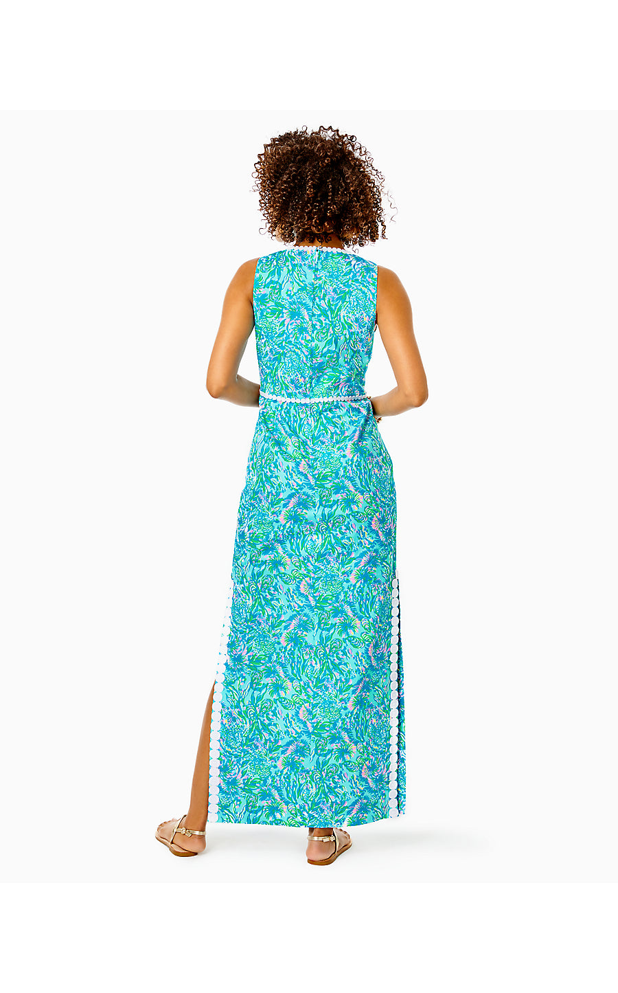 ASHLER STRETCH MAXI SHIFT - SURF BLUE - CORAL OF THE STORY
