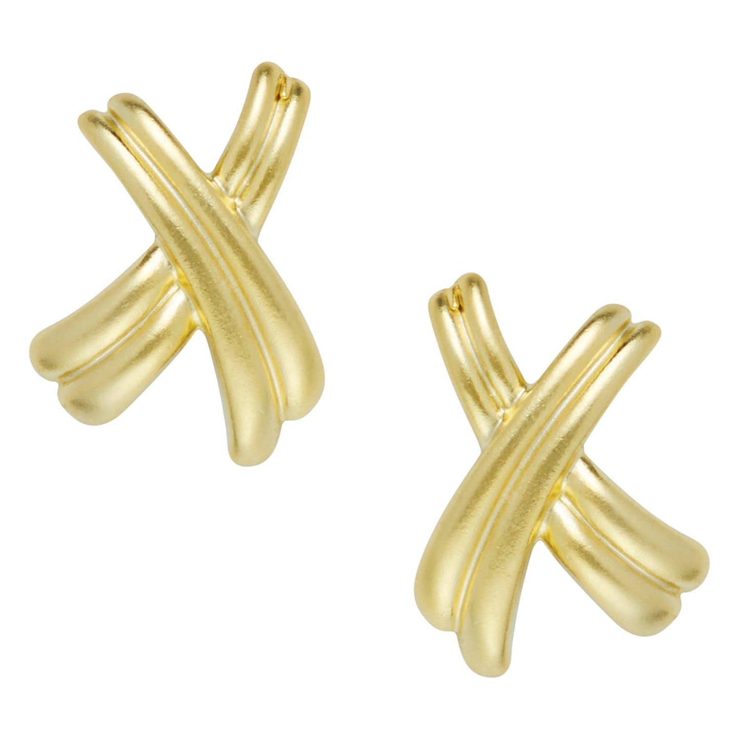 Gold Texas X's Ribbon Earrings